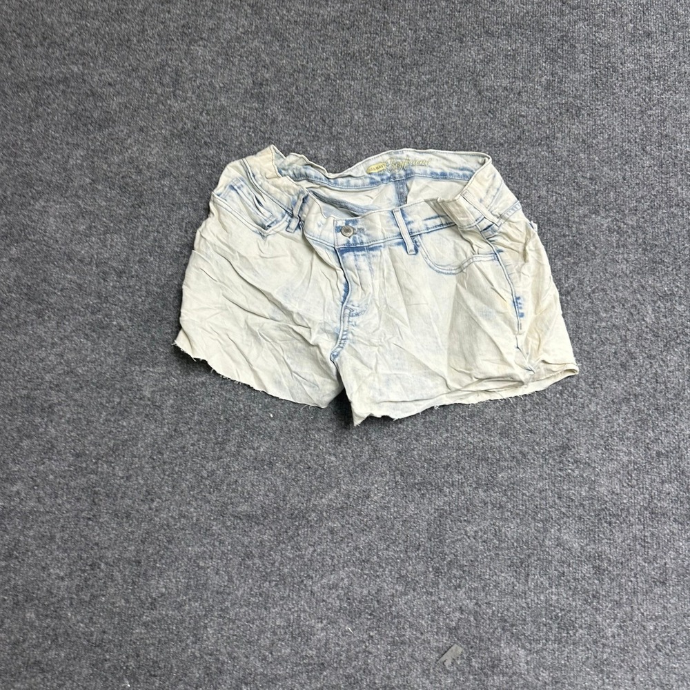 Old Navy Shorts Womens Size 6 Light Acid Wash Denim Boyfriend Raw Hem Stretch